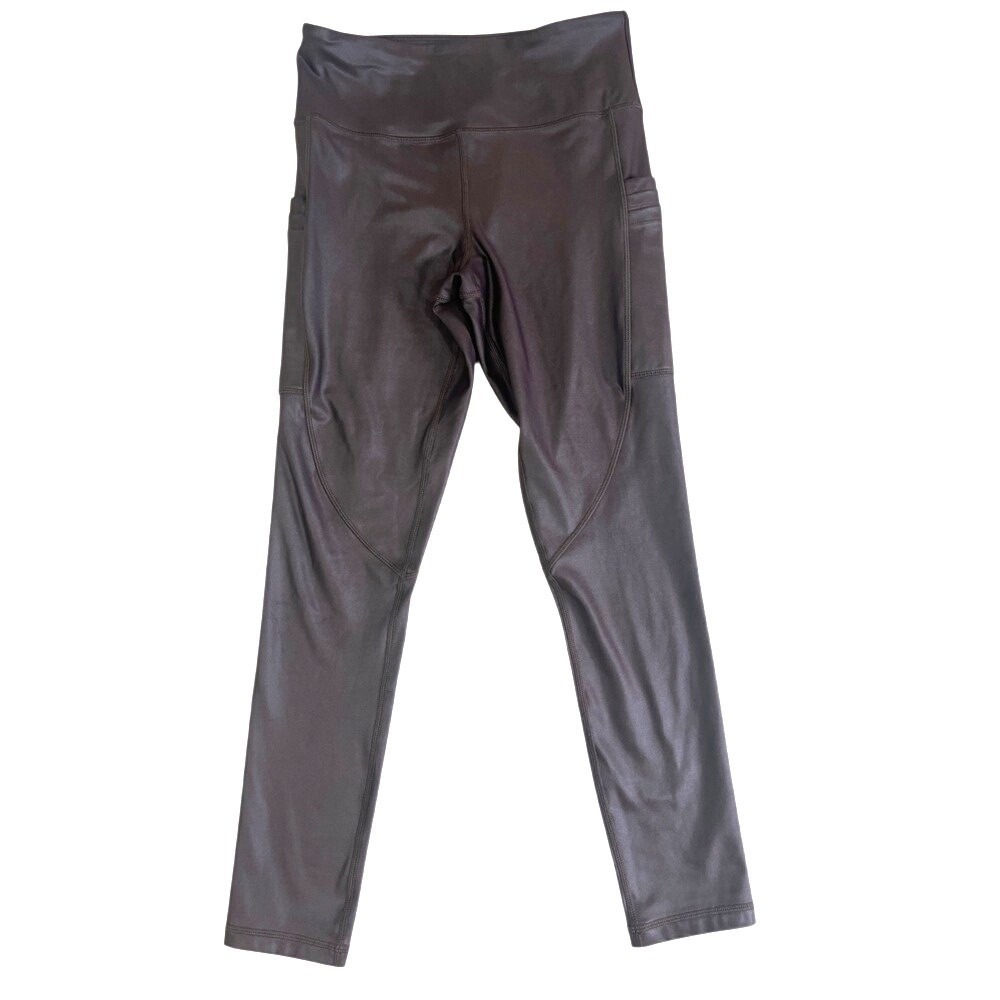 Zyia Leggings Brown Shine Size‎ 6 8 - Picture 2 of 6